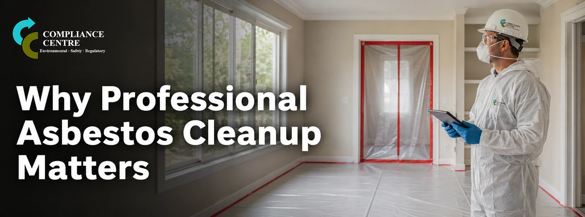 Professionally contained asbestos cleanup area inside a South Carolina property