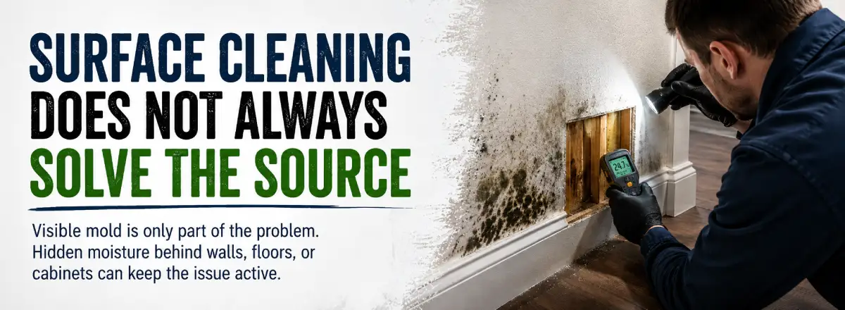 Mold inspection tools used to check moisture behind a wall